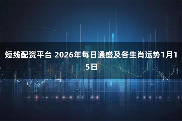 短线配资平台 2026年每日通盛及各生肖运势1月15日